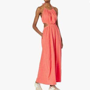 Monrow Women's halter Dress w/ Waist Cut Out XS
